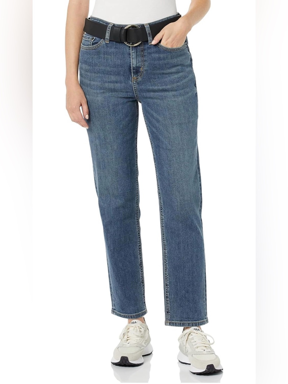 Amazon Essentials Women's Straight Leg Jeans in Classic Blue Denim